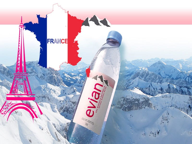Evian nguồn nước tinh khiết được khai thác từ dãy núi Alps của Pháp