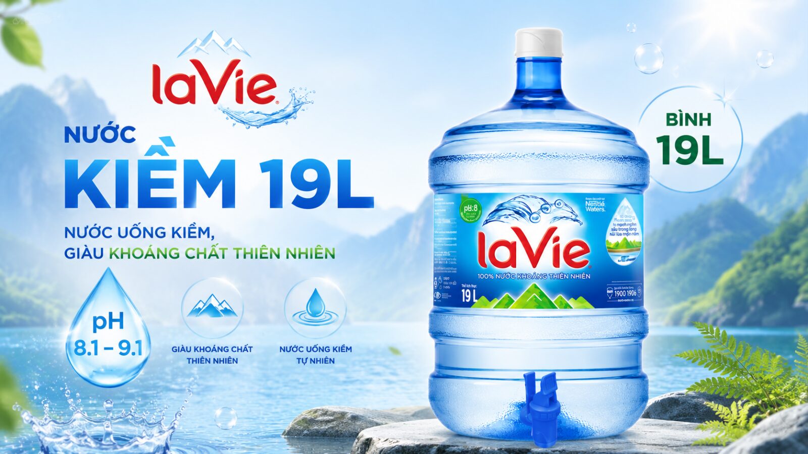 Nước La Vie Kiềm 19L