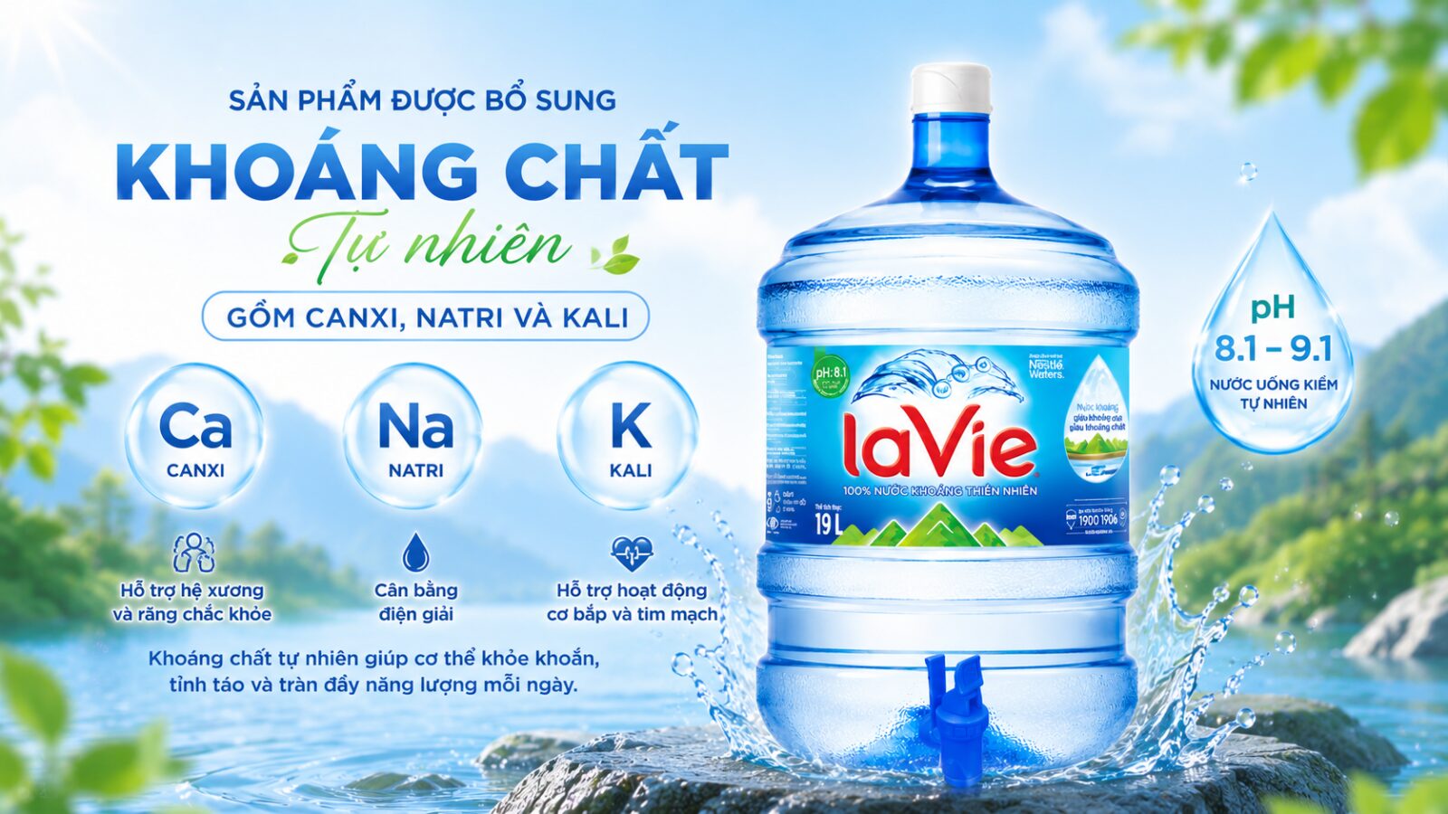 Nước La Vie Kiềm 19L